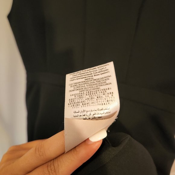 BCBGMaxAzria | Nikki Dress, Black Zippered Asymmetrical Peplum Dress, Sz 12 - Picture 5 of 16